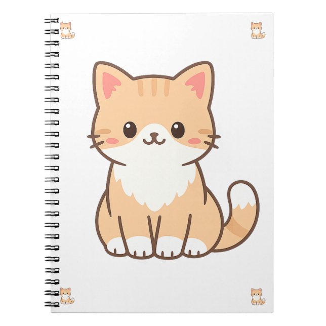 Cuaderno Personalized Cute Cat Gift – Custom Pet Name Minim (Frente)