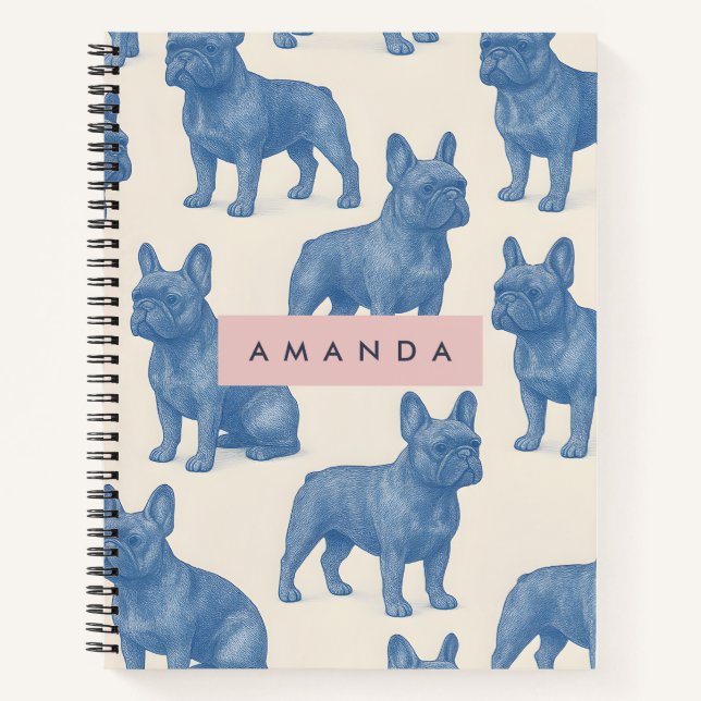 Cuaderno Personalized Cute French Bulldog (Anverso)