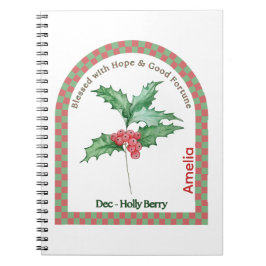 Cuaderno Personalized December Birth Month Flower Notebook