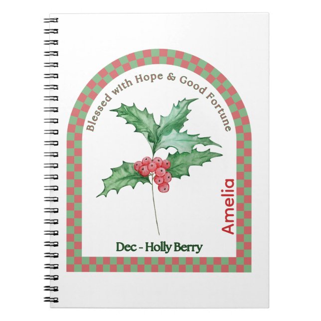 Cuaderno Personalized December Birth Month Flower Notebook (Frente)
