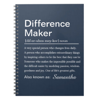 Cuaderno Personalized Difference Maker Definition Custom