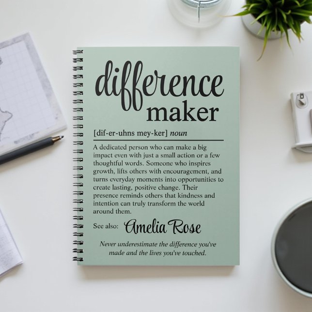 Cuaderno Personalized Difference Maker Definition Gift (Subido por el creador)