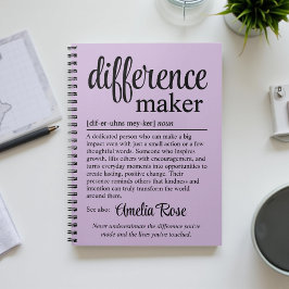 Cuaderno Personalized Difference Maker Definition Thank You
