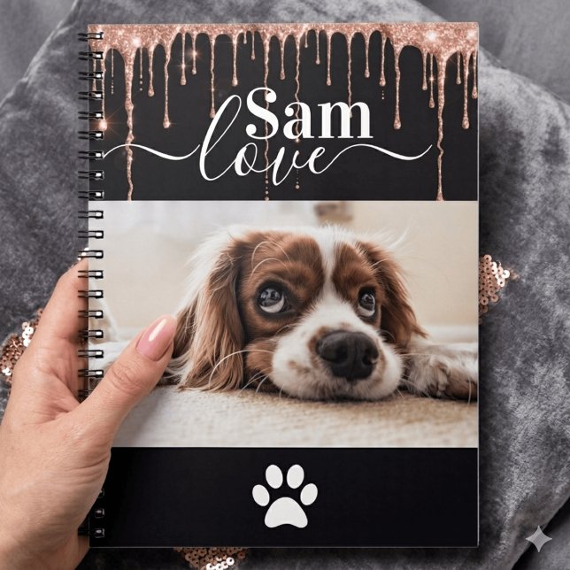 Cuaderno Personalized Dog Monogram Name Pet Photo  (Subido por el creador)