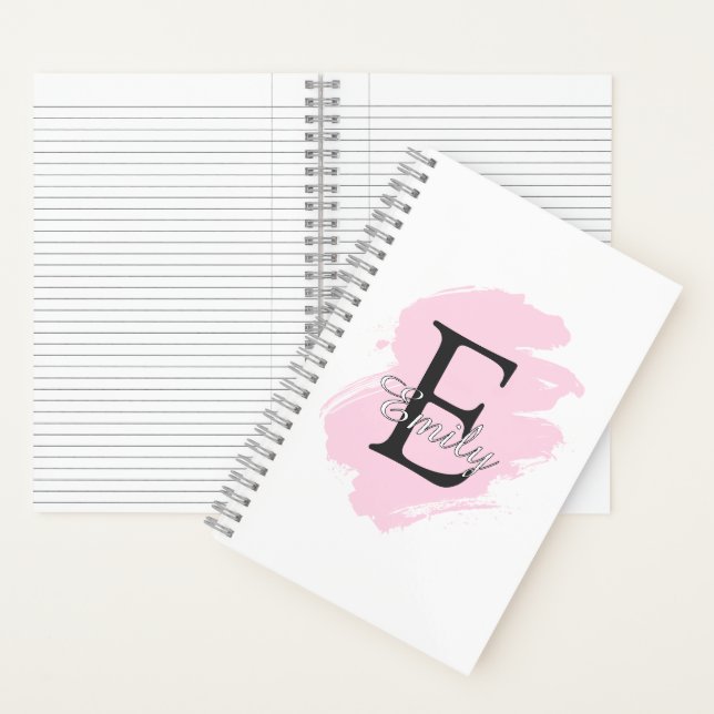 Cuaderno Personalized Dusty Rose Monogram Spiral Notebook (Interior)