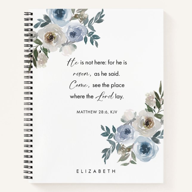 Cuaderno Personalized Easter Bible Verse Floral Christian (Anverso)