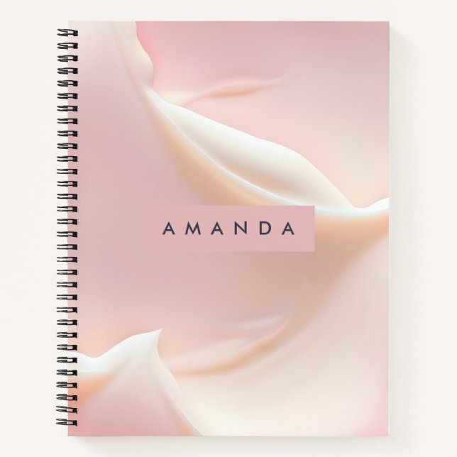 Cuaderno Personalized Elegant Soft Blush Satin Abstract (Anverso)