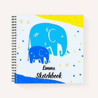 Cuaderno Personalized Elephant Sketchbook for Kids