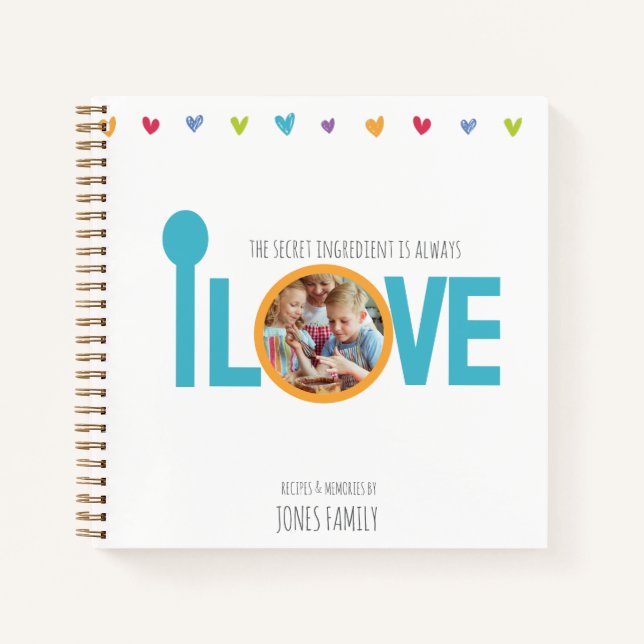 Cuaderno Personalized Family Recipe LOVE Notebook (Anverso)