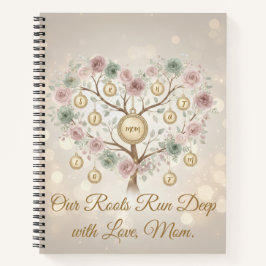 Cuaderno Personalized Family Tree Floral Notebook