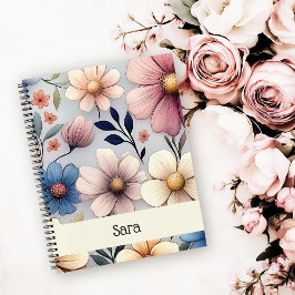 Cuaderno Personalized Floral 8.5x11 College Ruled Notebook