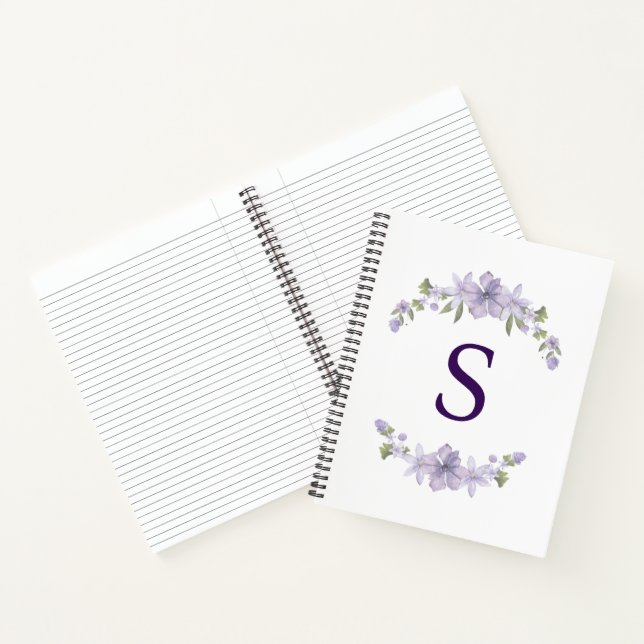 Cuaderno Personalized Floral Bridesmaid Initial Spiral (Interior)