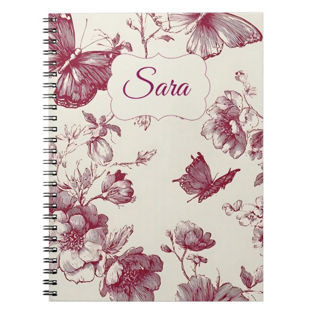 Cuaderno Personalized Floral Notebook – Custom Name (Frente)