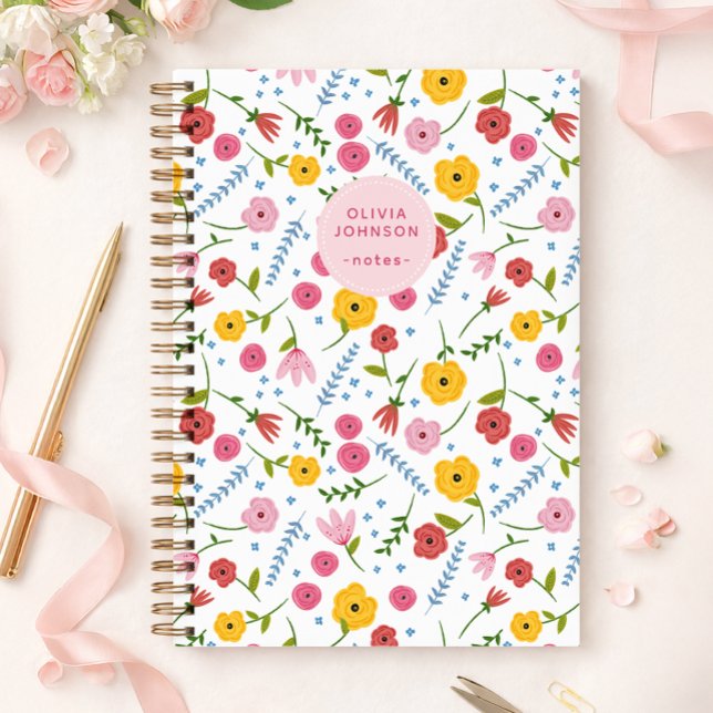 Cuaderno Personalized Floral Notebook for Mom or Grandma (Personalized Gift Idea)