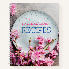 Cuaderno Personalized Floral Recipe Notebook – Custom Name 