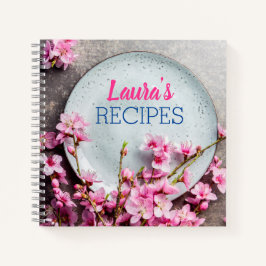 Cuaderno Personalized Floral Recipe Notebook – Custom Name 