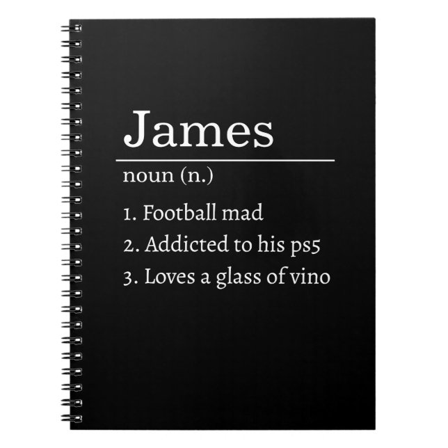 Cuaderno Personalized Funny Dictionary Definition Black  (Frente)