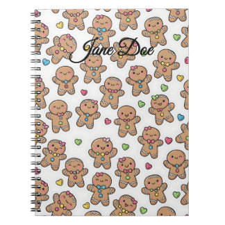 Cuaderno Personalized Gingerbread Men Christmas Notebook