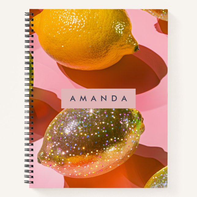 Cuaderno Personalized Glitter Lemon Citrus Design (Anverso)