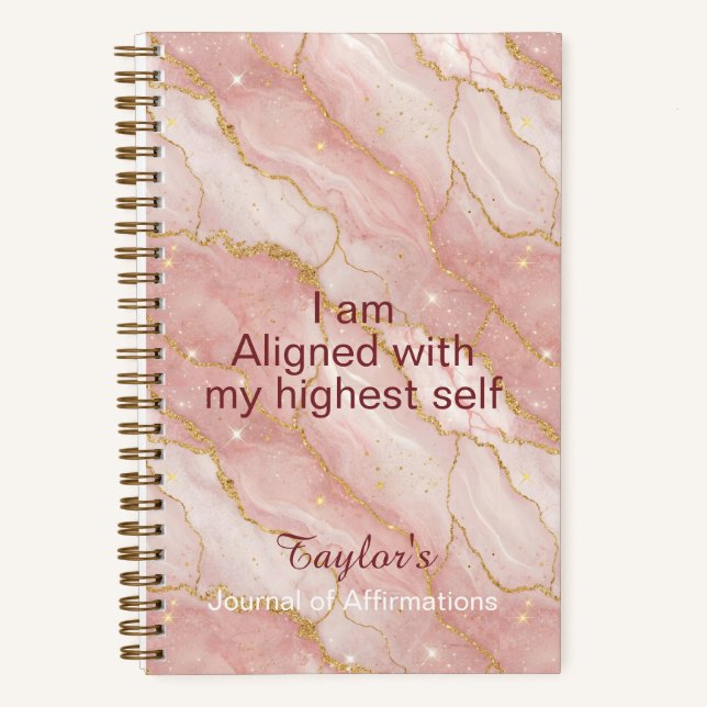 Cuaderno Personalized Glitter Positive Quotes Journal (Anverso)
