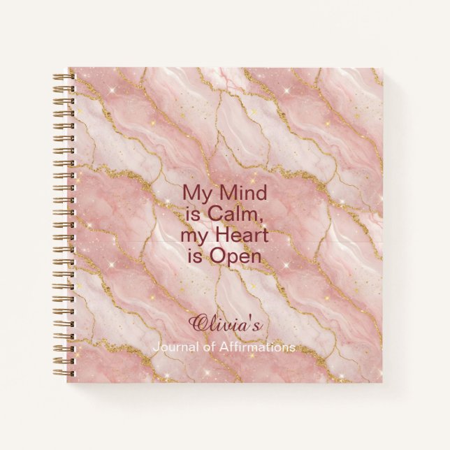 Cuaderno Personalized Glitter Positive Quotes Journal (Anverso)