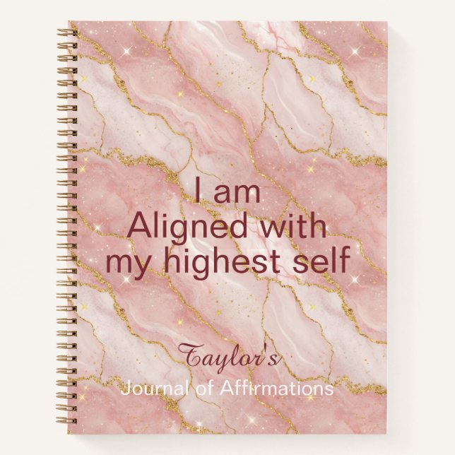 Cuaderno Personalized Glitter Positive Quotes Journal (Anverso)