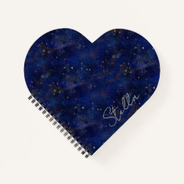 Cuaderno Personalized Gold and Navy Stars