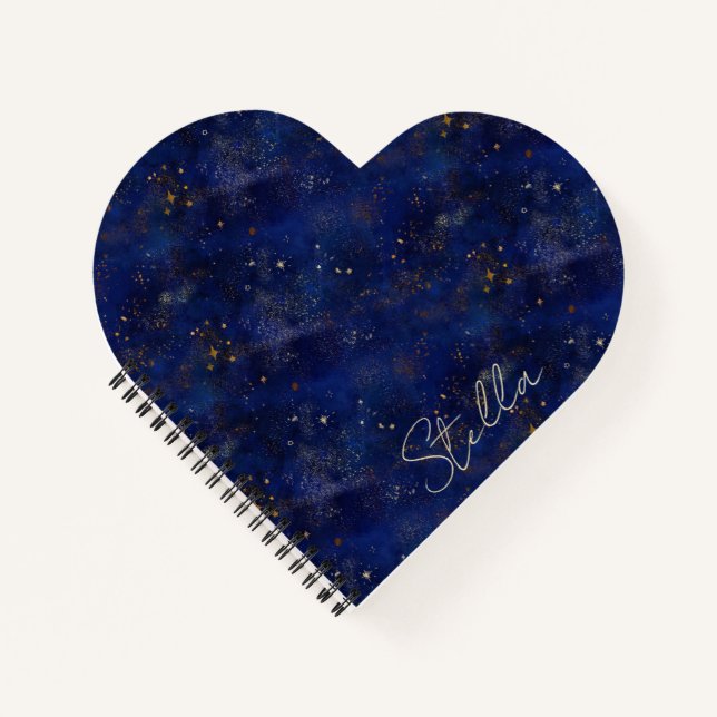 Cuaderno Personalized Gold and Navy Stars (Anverso)