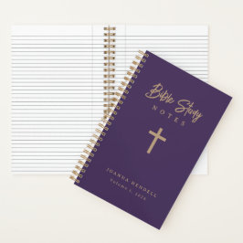 Cuaderno Personalized Gold Calligraphy Purple Bible Study