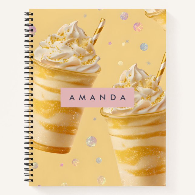 Cuaderno Personalized Golden Caramel Swirl Milkshake (Anverso)