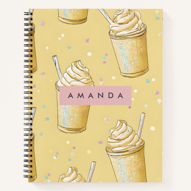 Cuaderno Personalized Golden Vanilla Milkshake Sparkle (Anverso)