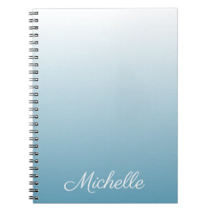 Cuaderno Personalized gradient ombre angel blue