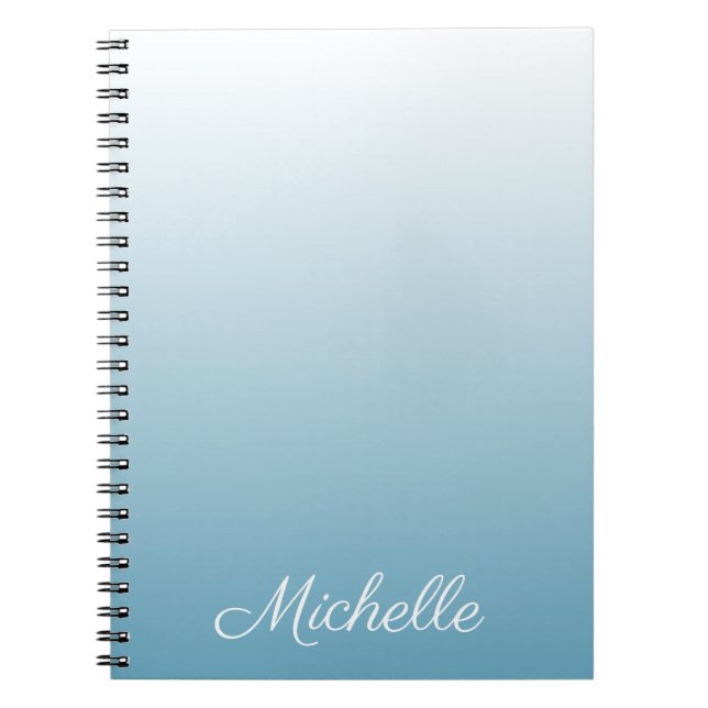 Cuaderno Personalized gradient ombre angel blue (Frente)