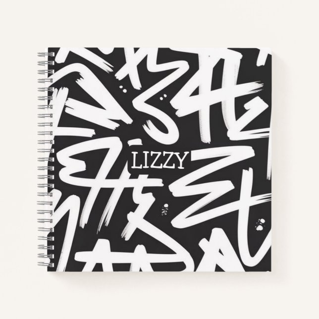 Cuaderno Personalized Graffiti Name Pattern — Custom Urban (Anverso)