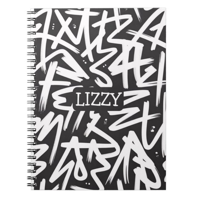 Cuaderno Personalized Graffiti Name Pattern — Custom Urban (Frente)