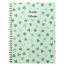 Cuaderno Personalized Green Clover Notebook | Minimal Lucky
