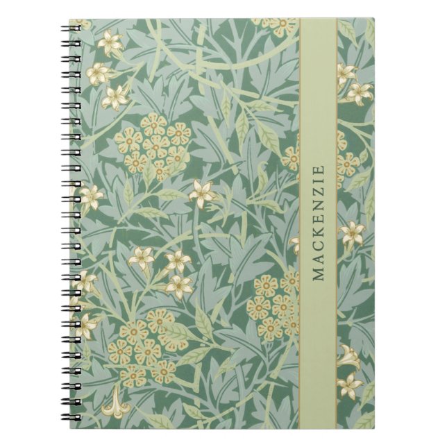 Cuaderno Personalized Green Jasmine Floral Pattern (Frente)