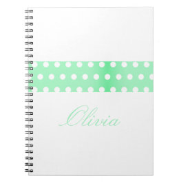 Cuaderno Personalized Green Poka Dots