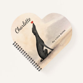Cuaderno Personalized Greyhound Notebook with Heart