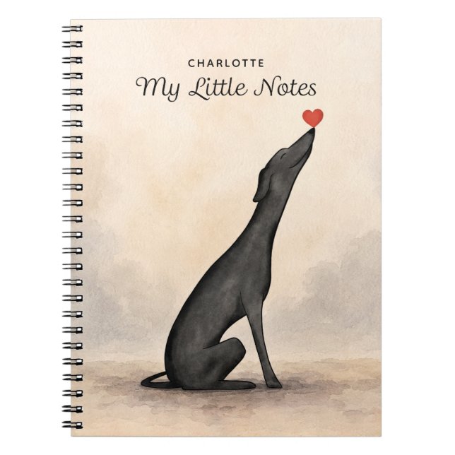 Cuaderno Personalized Greyhound Notebook with Name       (Frente)