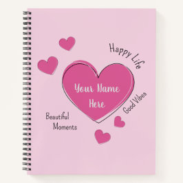 Cuaderno Personalized Hearts Spiral Notebook Sketchbook