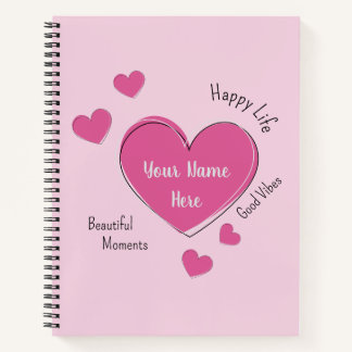 Cuaderno Personalized Hearts Spiral Notebook Sketchbook