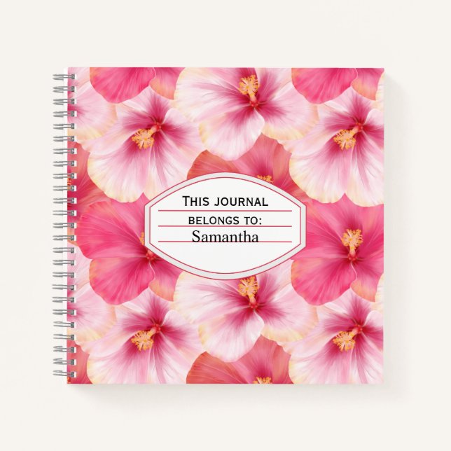 Cuaderno Personalized Hibiscus Floral Journal (Anverso)