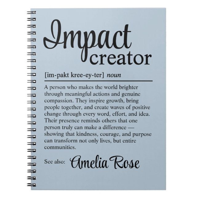 Cuaderno Personalized Impact Creator Definition Thank You (Frente)