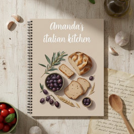 Cuaderno Personalized Italian Kitchen Rustic Bread & Recipe