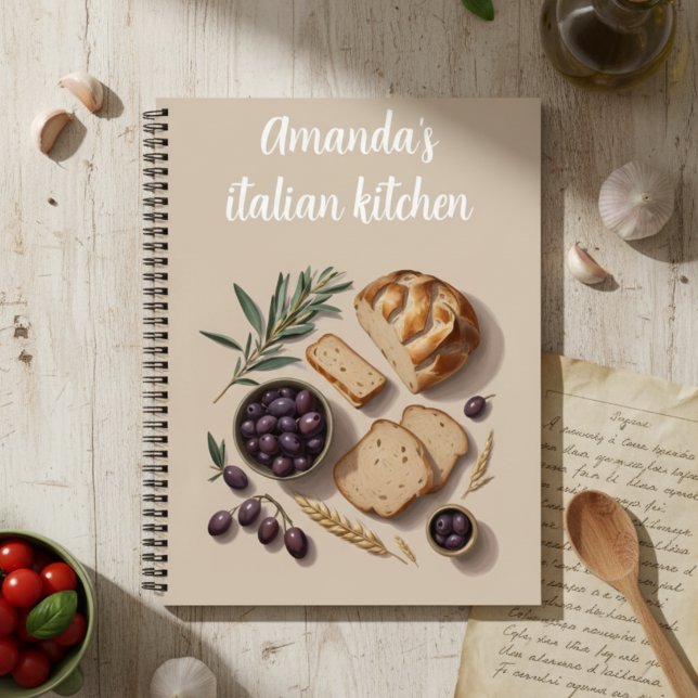 Cuaderno Personalized Italian Kitchen Rustic Bread & Recipe (Subido por el creador)