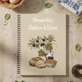 Cuaderno Personalized Italian Kitchen Rustic Bread  Recipe