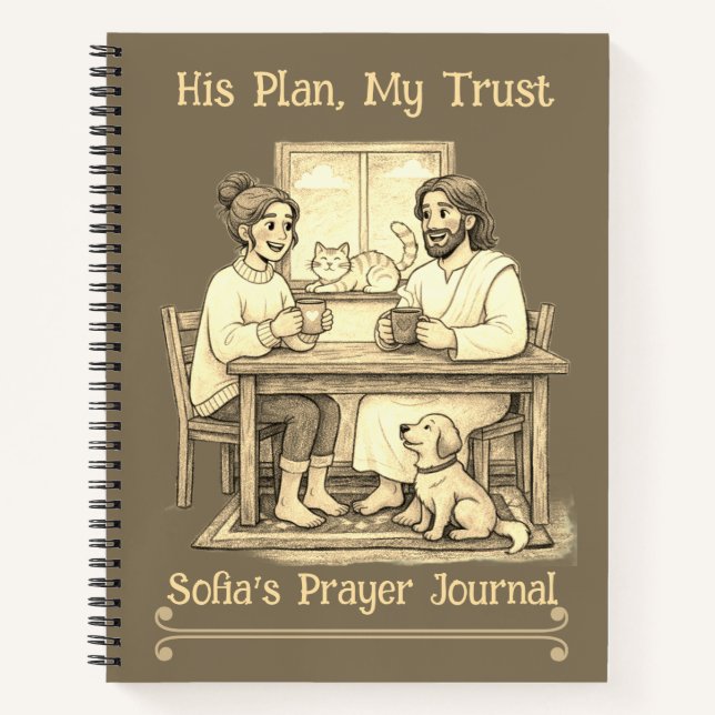 Cuaderno Personalized Jesus Sepia Luxury Journal (Anverso)