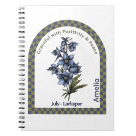 Cuaderno Personalized July Birth Month Flower Notebook