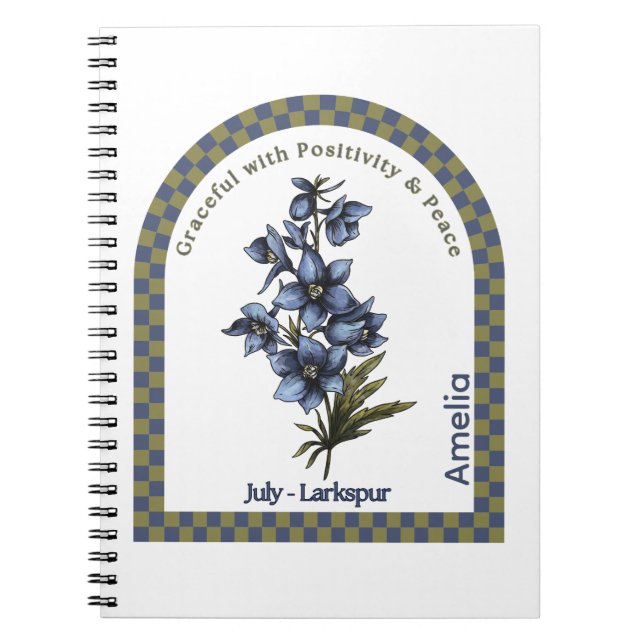 Cuaderno Personalized July Birth Month Flower Notebook (Frente)